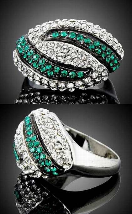 EXQUISITE SWIRL SWAROVSKI CRYSTAL RING-sz9.5